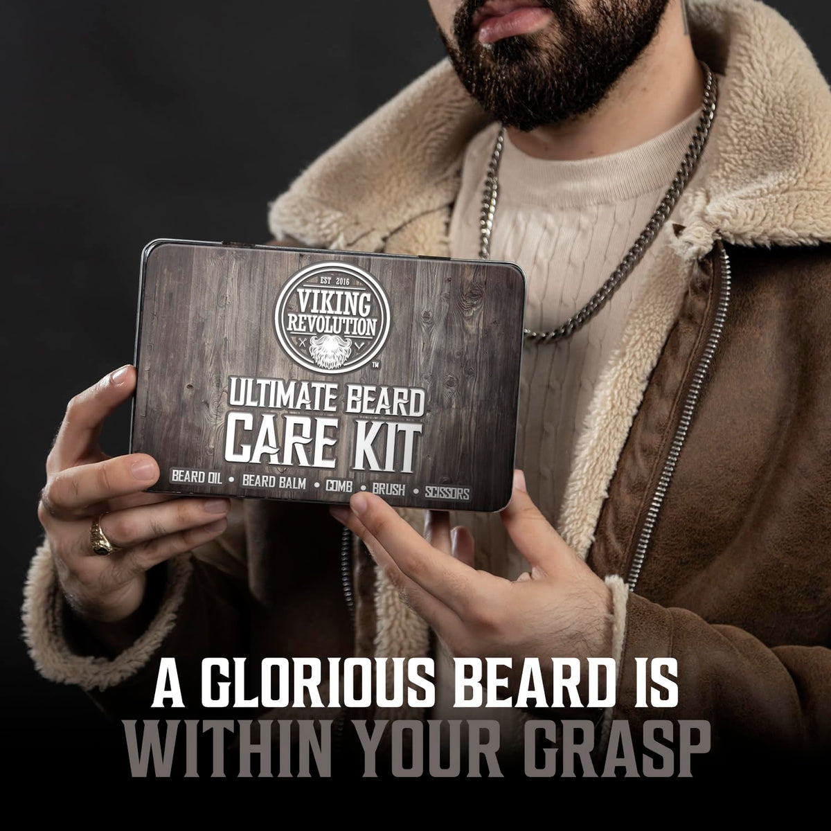 Kit de barbe Viking Revolution en présentation