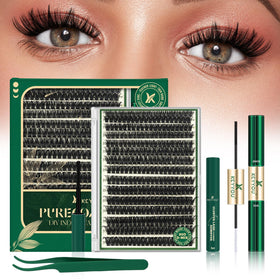 Kit de cils 80D D Curl de KEYYOU avec 300 clusters