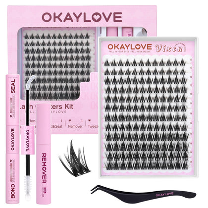 Kit de cils Anime Vixen 10-18mm d'OKAYLOVE avec accessoires