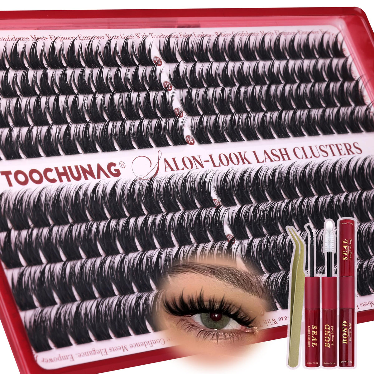 Kit de cils animés TOOCHUNAG avec 192pcs et pince