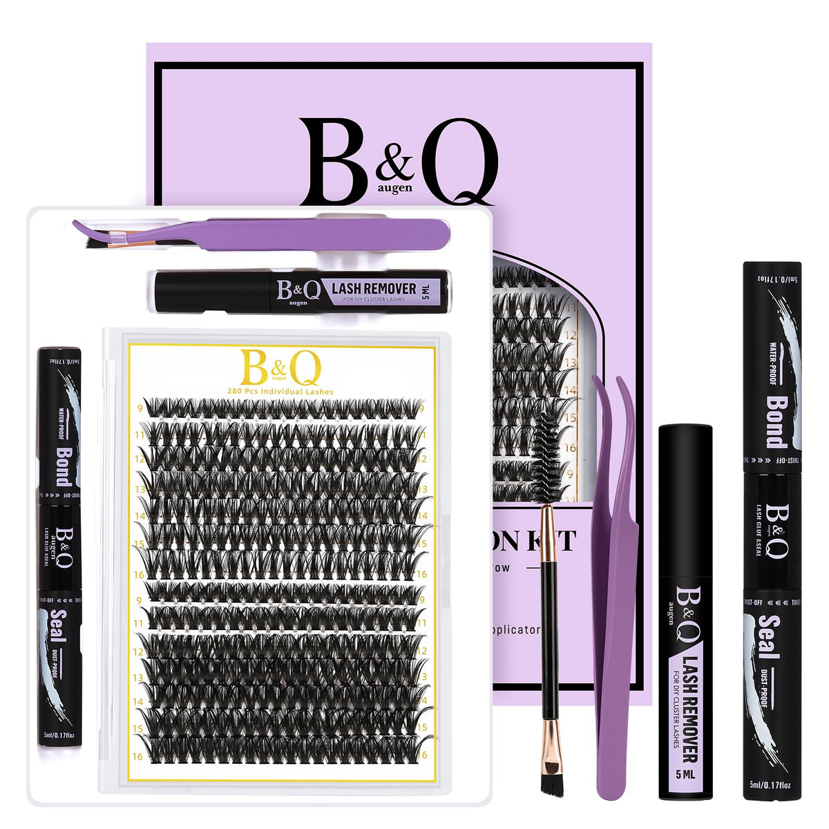 Kit de cils B&Qaugen 280PCS avec plateau de cils individuels