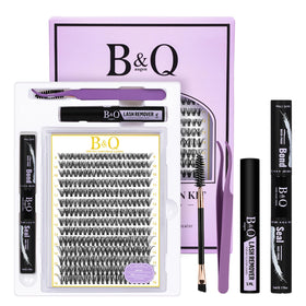 Kit de cils B&Qaugen 280PCS vue de face avec clusters de cils