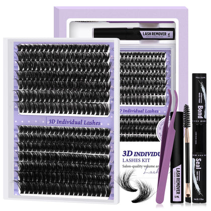 Kit de cils B&Qaugen fluffy 70D+90D avec accessoires