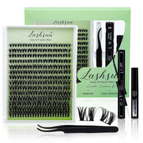 Kit de Cils Cluster Wispy LASHSUN, incluant cils, colle et pince