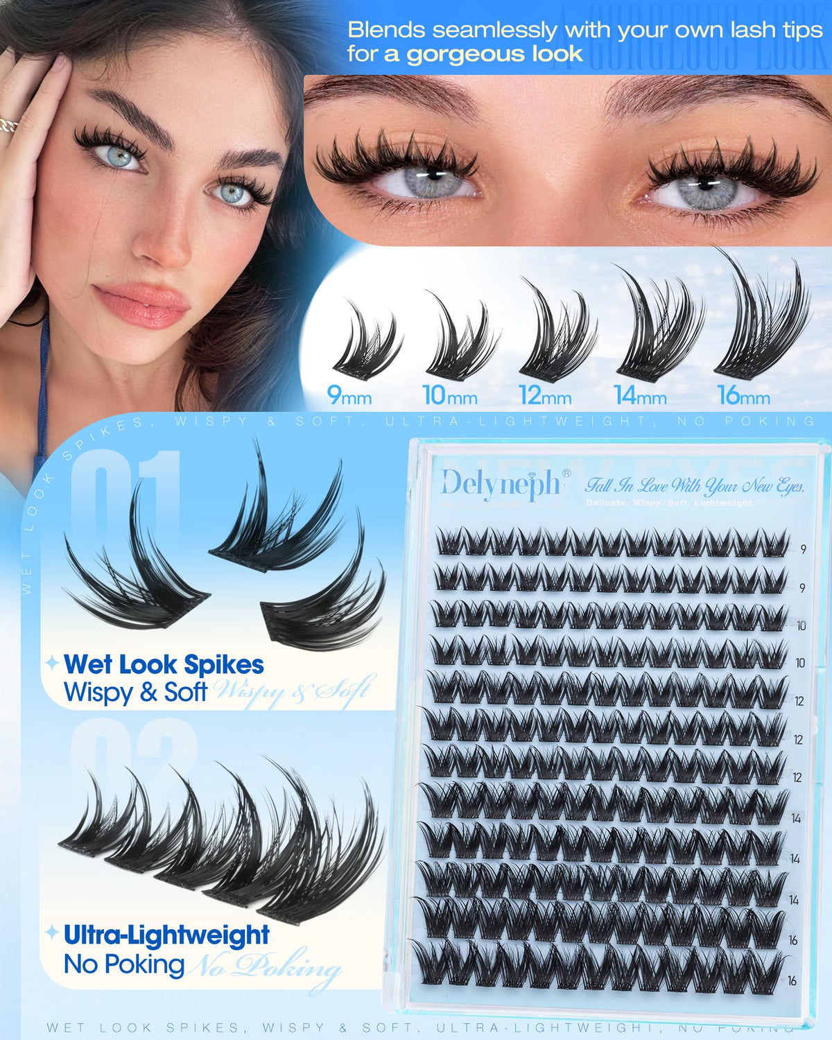 Kit de cils Delyneph avec accessoires