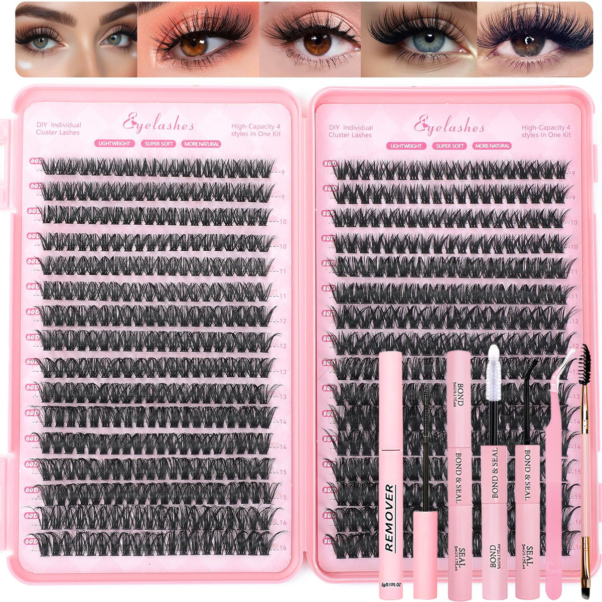 Kit de cils en fleurs OLLAVO avec 640 pièces et accessoires