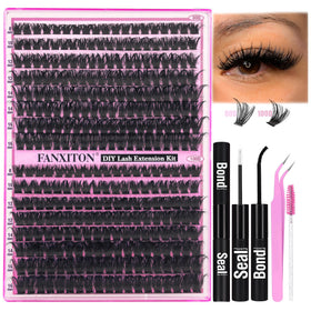 Kit de cils en grappes FANXITON 80D/100D avec accessoires