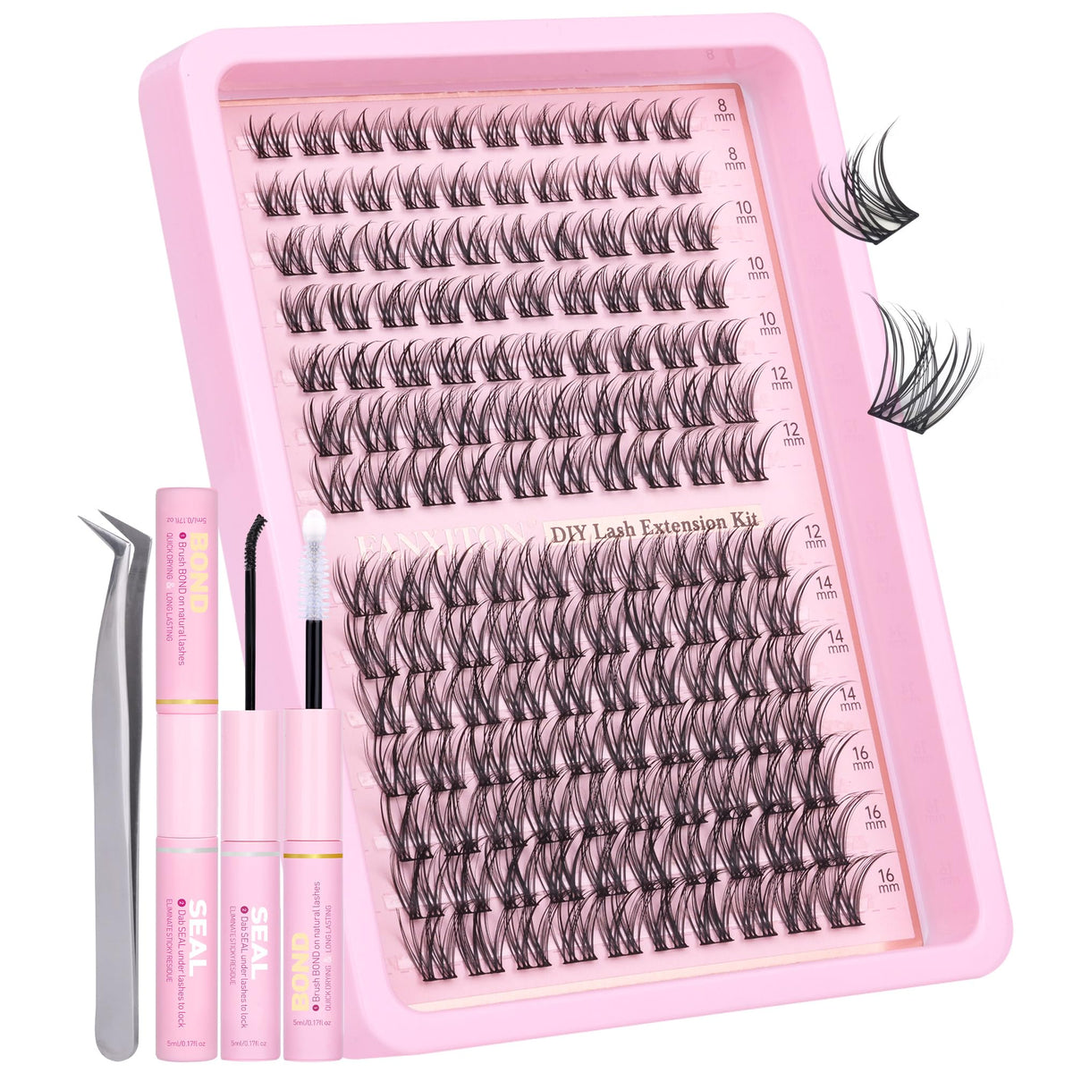 Kit de cils en grappes FANXITON avec 140 grappes de cils
