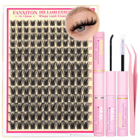 Kit de cils en grappes FANXITON avec 168 cils naturels en boîte
