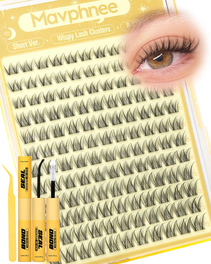 Kit de cils en grappes Mavphnee 8-12MM avec bande claire