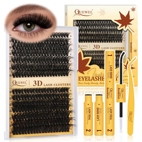 Kit de cils en grappes QUEWEL avec 280 pièces et pince