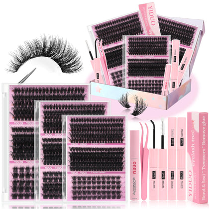 Kit de cils en grappes YIDUO avec 770 pcs, vue de face