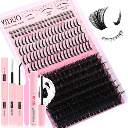 Kit de cils en grappes YIDUO avec cils épineux et accessoires