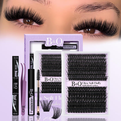 Kit de cils épais B&Qaugen avec accessoires inclus