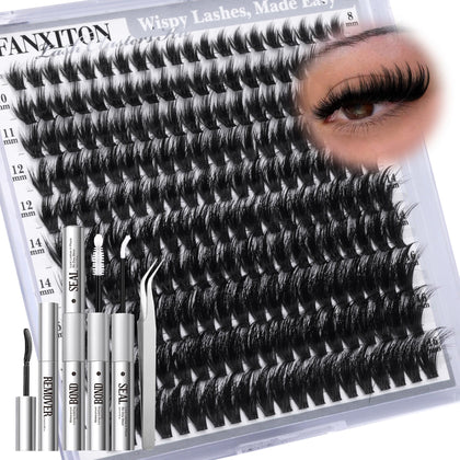 Kit de cils épineux FANXITON avec 200 clusters et accessoires