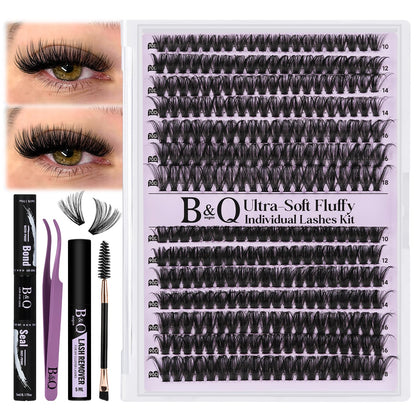 Kit de cils fluffy B&Qaugen 280PCS avec cils ultra-doux