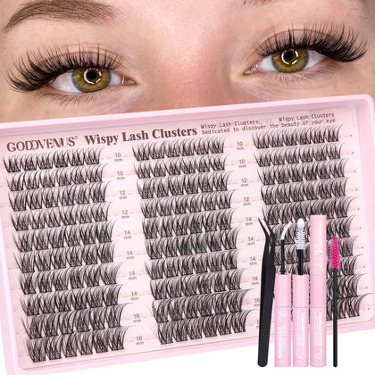 Kit de cils Goddvenus avec 180 clusters de cils naturels