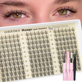 Kit de cils Goddvenus avec clusters en fibre naturelle