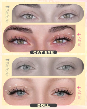 Kit de cils Goddvenus ouvert avec clusters de tailles différentes