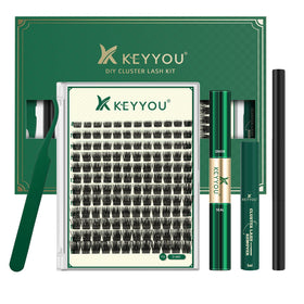 Kit de cils KEYYOU avec 144 clusters de cils en différentes longueurs