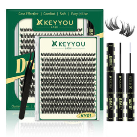 Kit de cils KEYYOU avec 144 clusters et accessoires