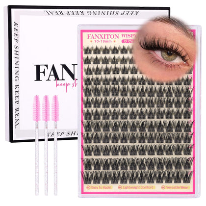 Kit de cils manga FANXITON avec 144 clusters et pinceaux