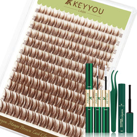 Kit de cils Manga marron KEYYOU avec colle et scellant inclus