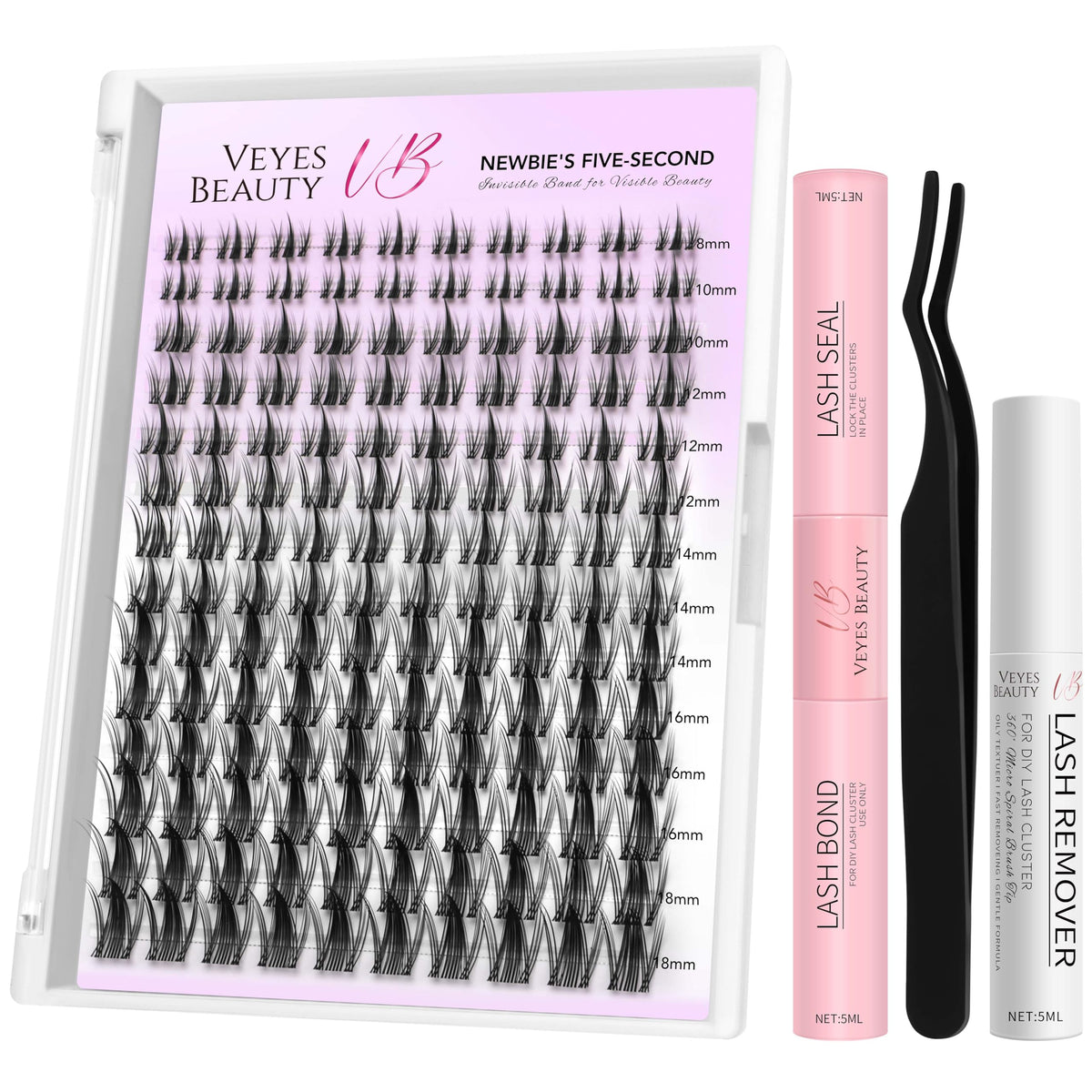 Kit de Cils Manga VEYESBEAUTY vue de face avec cils et accessoires