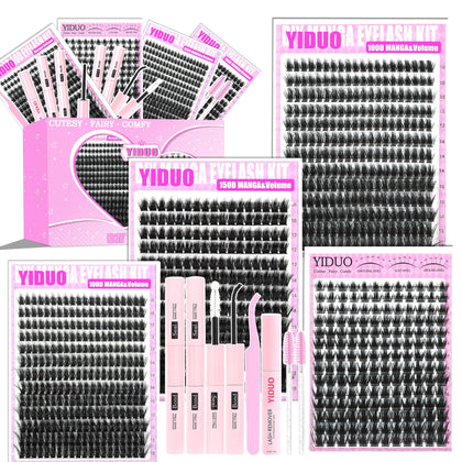 Kit de cils Manga YIDUO avec 887 pièces et outils inclus