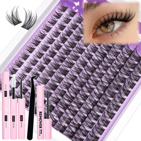 Kit de cils Mavphnee 132 pcs vue de face avec cils wispy