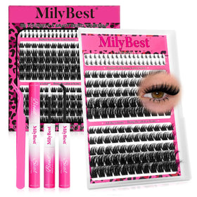 Kit de cils MilyBest avec plateau de cils spiky et accessoires