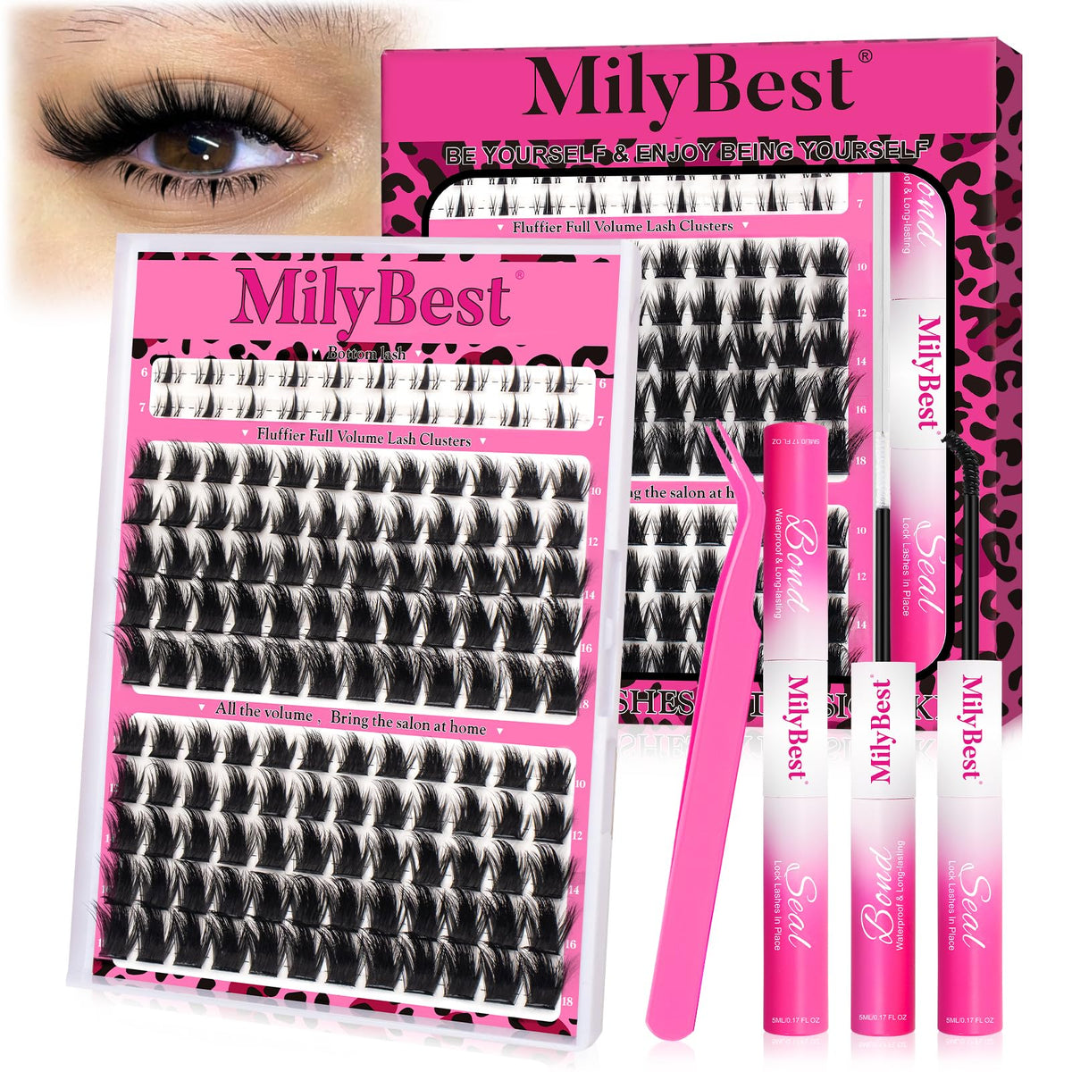 Kit de cils MilyBest avec pointes spiky, vue de face
