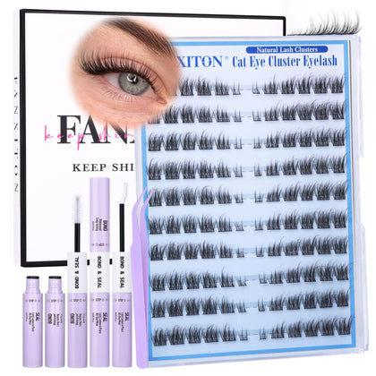 Kit de cils naturels FANXITON avec bande transparente et colle