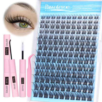 Kit de cils Pawotence avec 154 clusters de 8-16mm