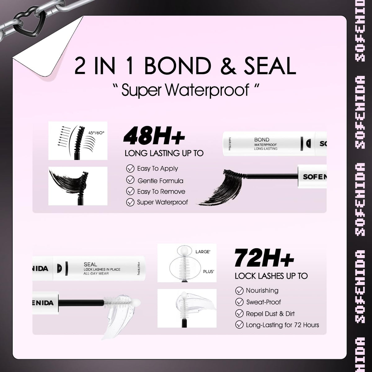 Kit de cils SOFENIDA avec accessoires de pose