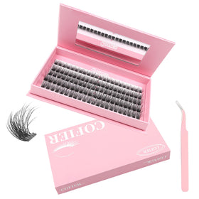 Kit de cils Wispy CoFier avec 100 cils individuels et outils