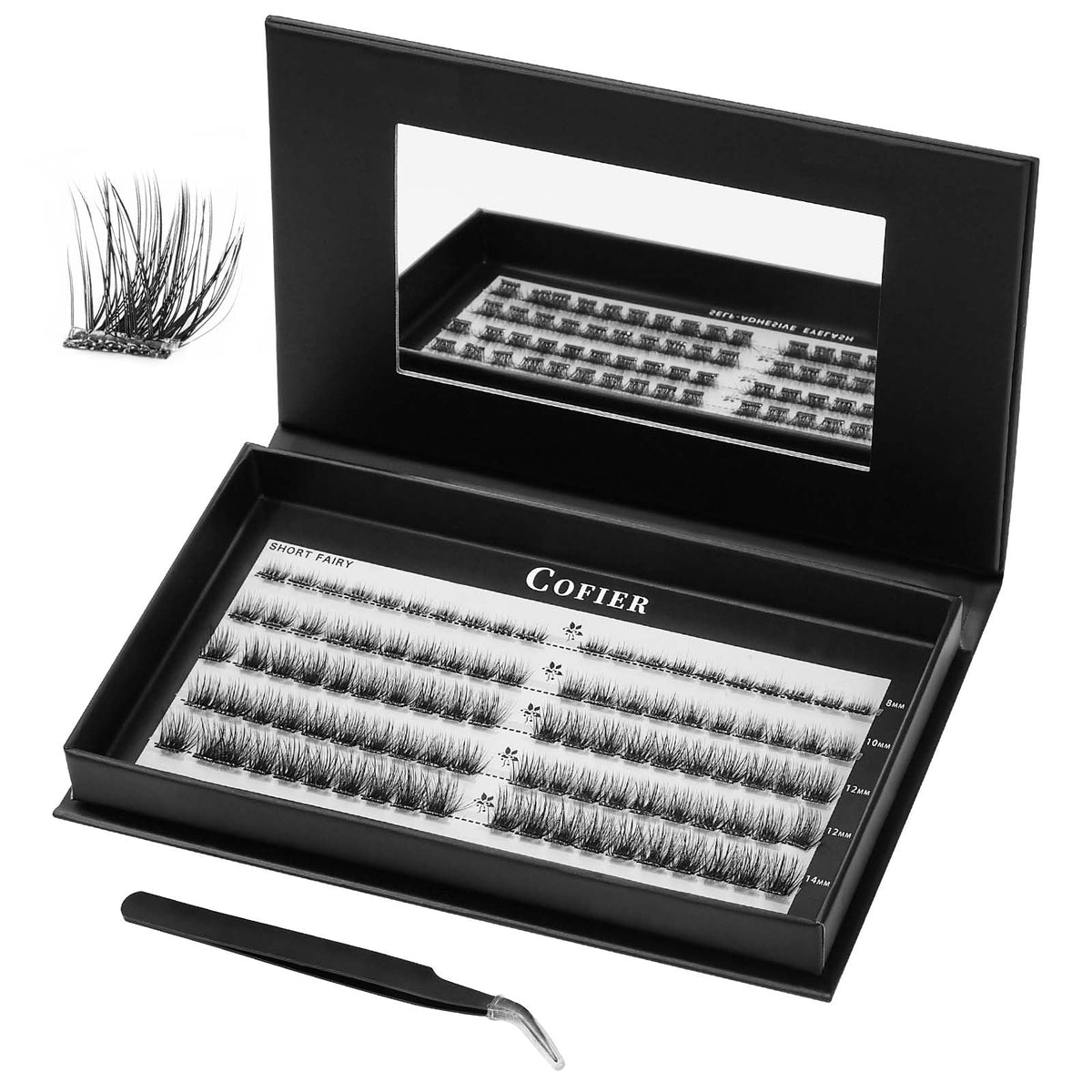 Kit de cils Wispy CoFier avec 100 pièces et accessoires
