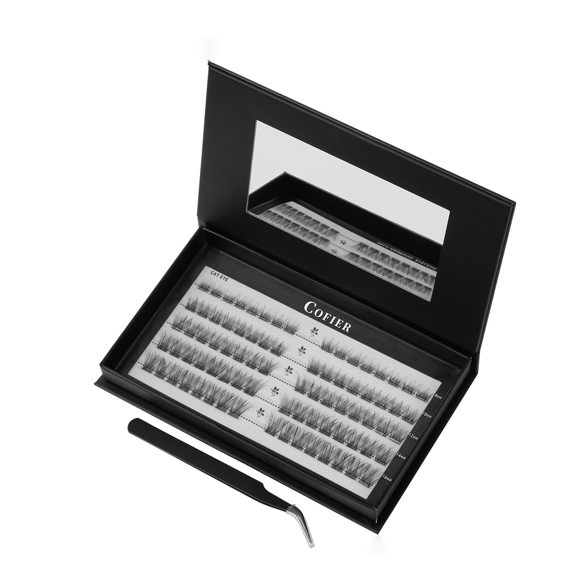 Kit de cils Wispy CoFier avec 80 clusters de cils individuels