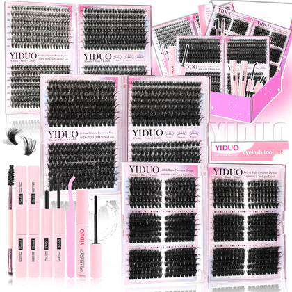Kit de cils YIDUO 1548Pcs avec trois boîtes distinctes