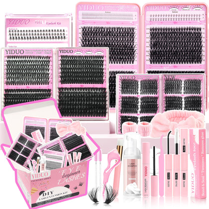 Kit de cils YIDUO 1846 pcs avec diverses longueurs et styles