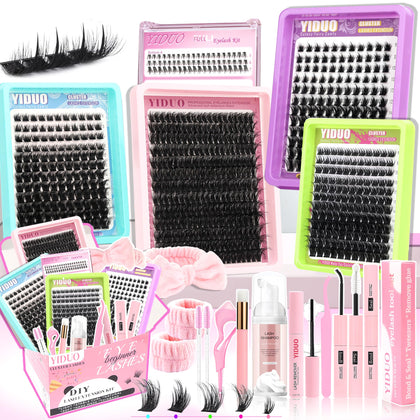 Kit de Cils YIDUO avec 6 styles différents en avant