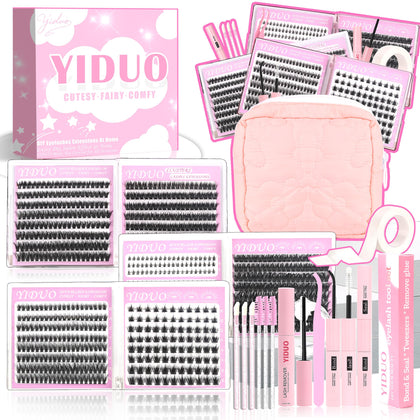 Kit de cils YIDUO avec 888 pièces et sac de maquillage