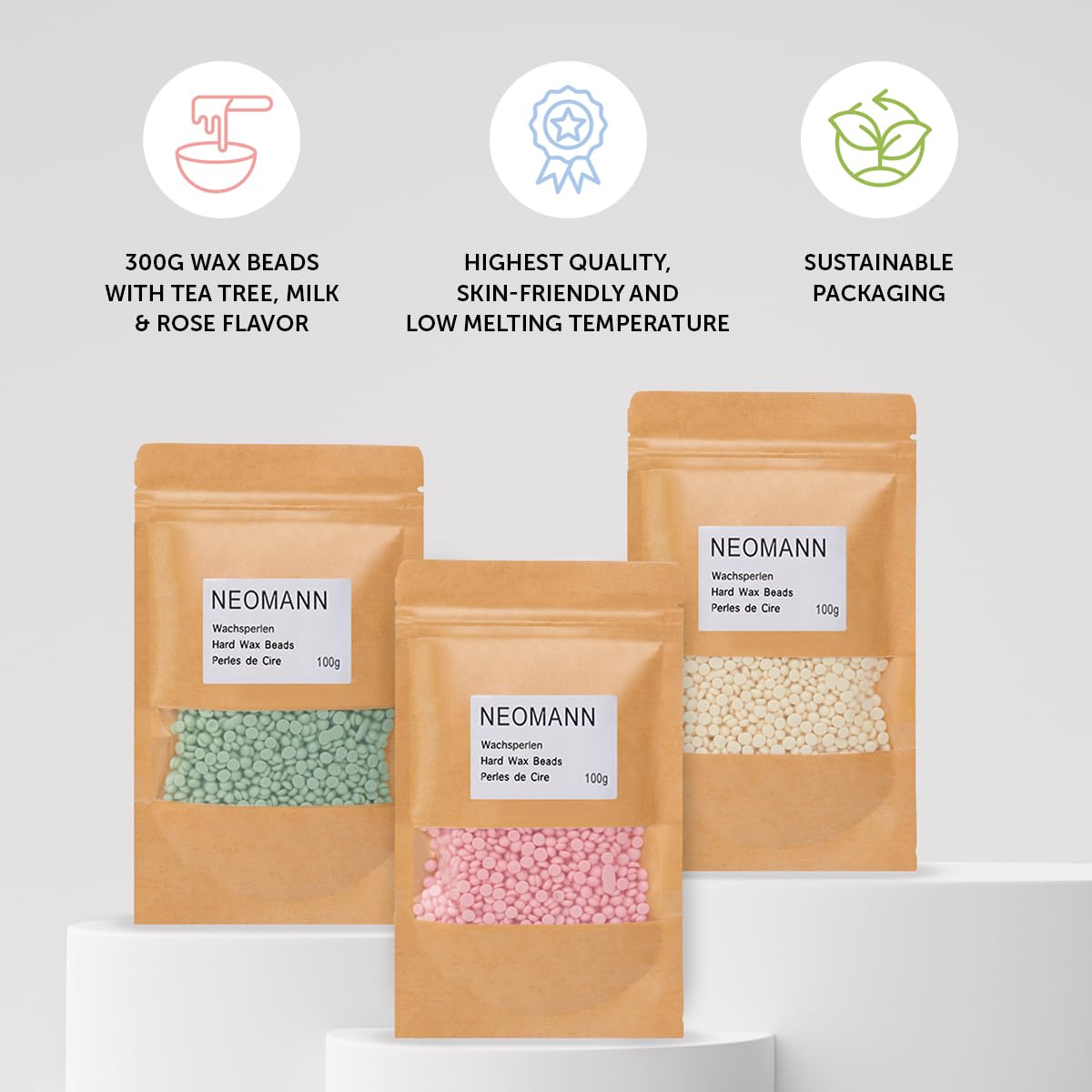 Kit de cire NEOMANN II sur une table de soins