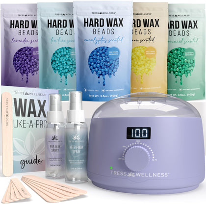 Kit de Cire Tress Wellness vue avant avec accessoires