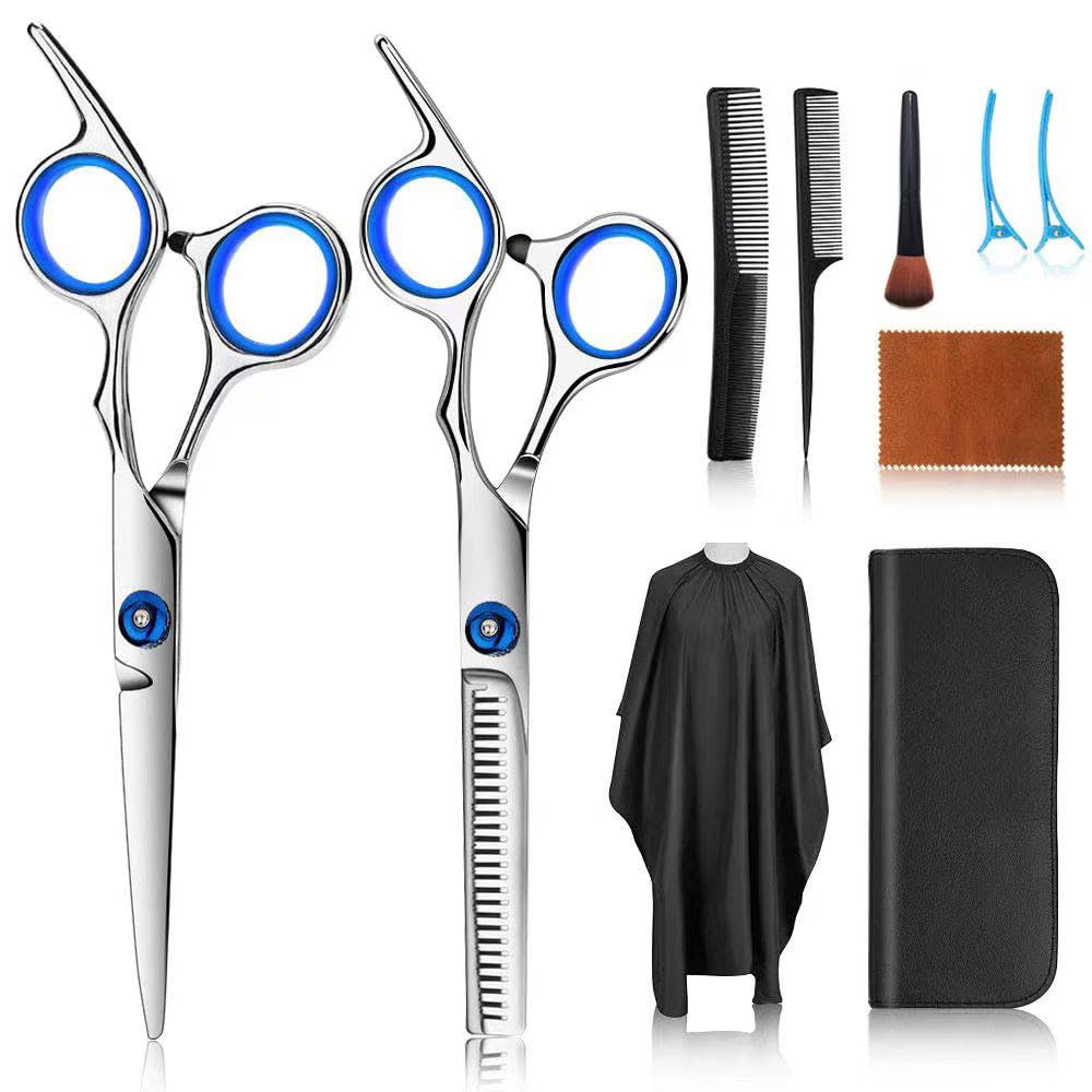 Kit de ciseaux de coiffure FATHABY 10 pièces avec accessoires