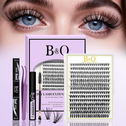 Kit de Clusters de Cils B&Qaugen avec 280 pièces et accessoires