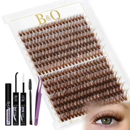 Kit de clusters de cils bruns B&Qaugen avec 280 pièces