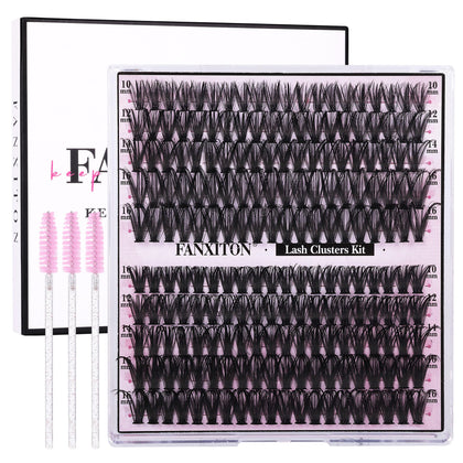 Kit de clusters de cils FANXITON incluant 200 clusters en fibres douces