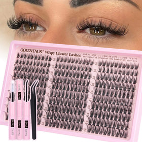 Kit de clusters de cils Goddvenus vue de face avec pince incluse