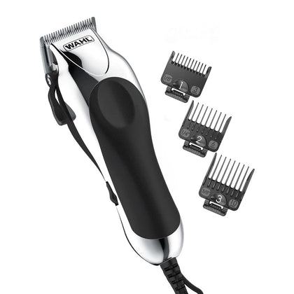 Kit de coupe cheveux Wahl Chrome Pro vue avant avec accessoires